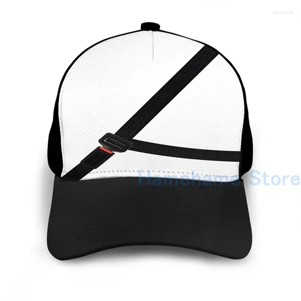 Casquettes de baseball Mode Fausse ceinture de sécurité Casquette de basket-ball Hommes Femmes Impression graphique Noir Unisexe Adulte Chapeau