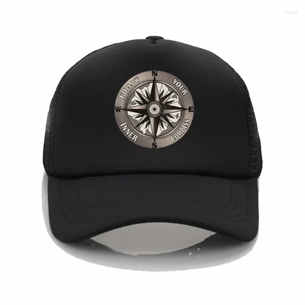 Casquettes de baseball Mode Suivez votre boussole intérieure Imprimer Casquette de baseball Été En plein air Hommes Femmes Papa Chapeau Réglable Snapback Chapeaux