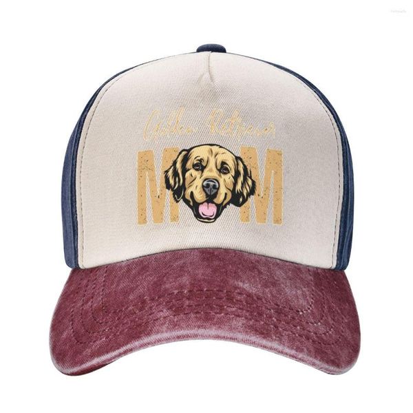 Gorras de bola Moda Golden Retriever Perro Mamá Béisbol Mujeres Lavado Lavado Snapback Cap Idea de regalo para el propietario