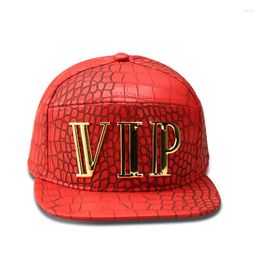 Ball Caps Fashion Hip Hop Letter Baseball Cap Pu Leather Bone Cool Hat Gold Black Red Snapback For Women Men Summer 2023 One Size