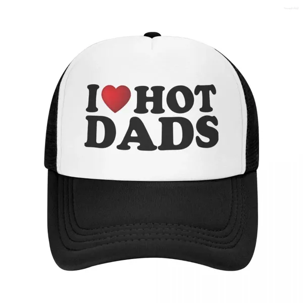 Casquettes de baseball Mode I Love Dads Trucker Hat Hommes Femmes Personnalisé Réglable Adulte Casquette de baseball Chapeaux d'été Snapback