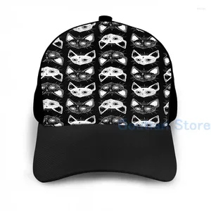 Ball Caps Fashion Kittens Basketball Cap Men Women Graphic Print Black Unisex volwassen hoed