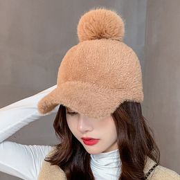 Kogelcaps mode dame mohair winter hoed vrouwen pompom casual gebreide beanie warme baret's honkbal cap wol vizier motorkap zacht 230211