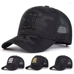 Kogelcaps mode m letter camouflage borduurwerk honkbal net lente en zomer buiten verstelbare casual hoeden zonnebrandcrème hoed