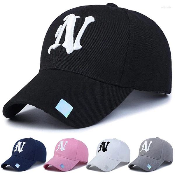 Gorras de bola Moda Hombres Mujeres Gorra de béisbol N Carta Bordado KPOP Primavera Otoño Snapback Hip Hop Unisex Deporte Sun Visor Papá Sombrero EP0445