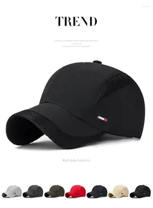 Casquettes de balle Mode Hommes Femmes Grosse tête Été Respirant Mesh Chapeau à séchage rapide Sports de plein air Soleil Rouge Étiquette en cuir Crème solaire