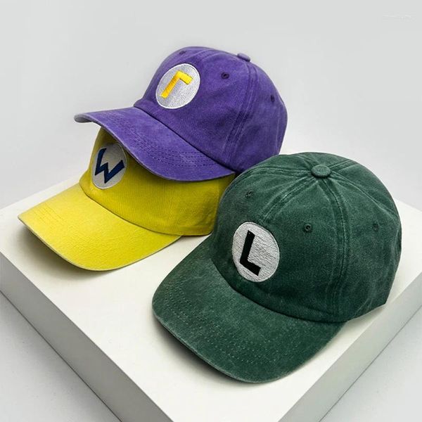 Ball Caps Fashion Men Femmes Cartoon Lettre de détresse LETTRE DE RETRO Baseball Sunshade Polyme Wash Street Street Anime Dopamine Ins