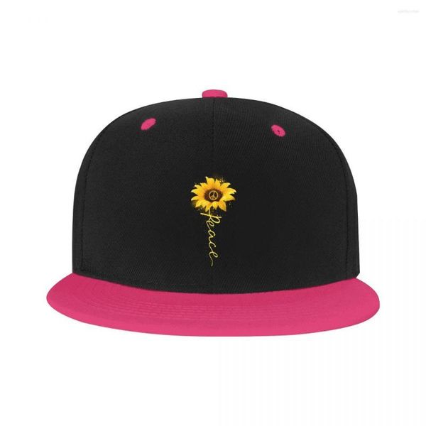 Gorras de béisbol Moda Peace Sunflower Hip Hop Cap Summer Beautiful Flat Skateboard Snapback Dad Hat