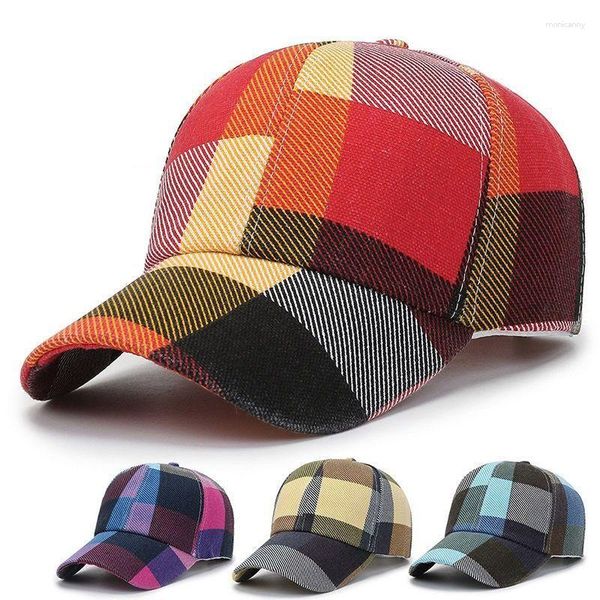 Gorras de bola Moda Plaid Béisbol para hombres Verano Deporte al aire libre Snapback Hat Ladies Cool Sun Cap Turcker Gorra al por mayor