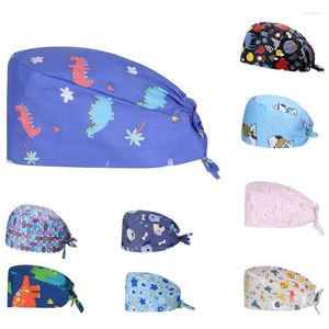 Kogelcaps mode bedrukte knop werkmuts casual unisex scrub cap volwassen gewone kinderen honkballaders hoeden mannen