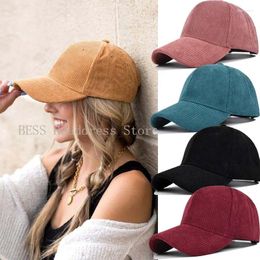 Casquettes de baseball Mode solide réglable casquette de baseball pour femmes hommes velours côtelé automne femme mâle sport visière chapeau de soleil garçon filles