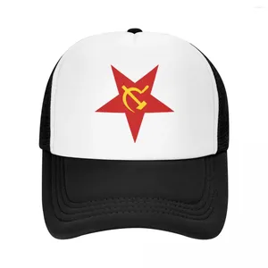 Gorras de bola Moda Unión Soviética Estrella Roja Martillo y hoz Gorra de béisbol para hombres Mujeres Transpirable CCCP Bandera de la URSS Sombrero de camionero Deportes