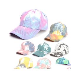 Ball Caps Fashion Street Tie Dye Baseball Cap Summer Men Women Trend Lovers Colorf Snapback Hat Sun Outdoor verstelbare drop levering otgxq