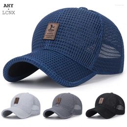 Casquettes de baseball Mode Summer Mesh Hollow Out Baseball pour hommes Casquette extérieure respirante Réglable Femmes Pare-soleil Homme Big Brim Snapback Hat