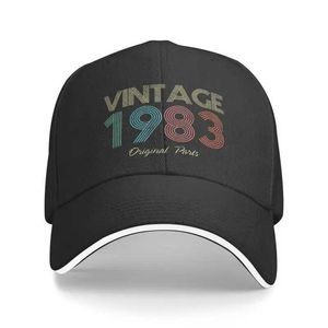 Ball Caps Fashion Unisexe 1983 Vintage Pièces originales Cap de baseball Adult Adult Adjustable papa Hat for Men Women Outdoor T240524