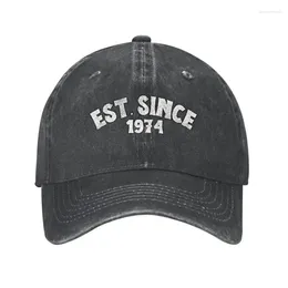 Ball Caps mode Unisexe Coton est.Depuis 1974 cadeaux d'anniversaire Cap de baseball Adult Adultable Dad Hat Hat Women Women Men Sports