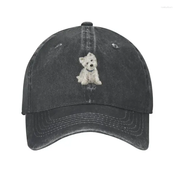 Casquettes de baseball Mode unisexe coton doux West Highland blanc Terrier chien casquette de baseball adulte Westie chiot réglable papa chapeau hommes femmes sport