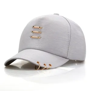 Casquettes de baseball Mode unisexe anneau de fer casquette de baseball avec anneaux couleur or Snapback Hip Hop chapeaux pour femmes hommes été papa chapeau