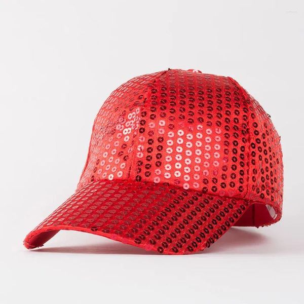 Casquettes de baseball Mode unisexe paillettes broderie casquette de baseball à la mode Paillette bord incurvé chapeau femmes Hip Hop hommes chapeaux de relance