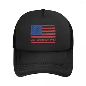 Ball Caps Fashion USA Flag 1983 Limited Edition Birthday Baseball Cap Men Women Breathable Trucker Hat Sport