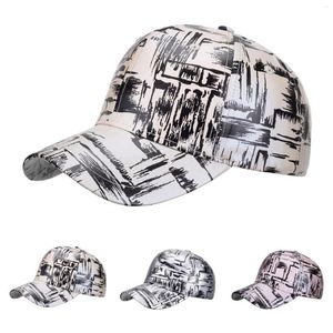 Ball Caps Fashion Women Men Men Baseball Vintage Retro Peinture Imprimé Casquette Casquette Unisexe Royaume enroulé Hip Hop Papé