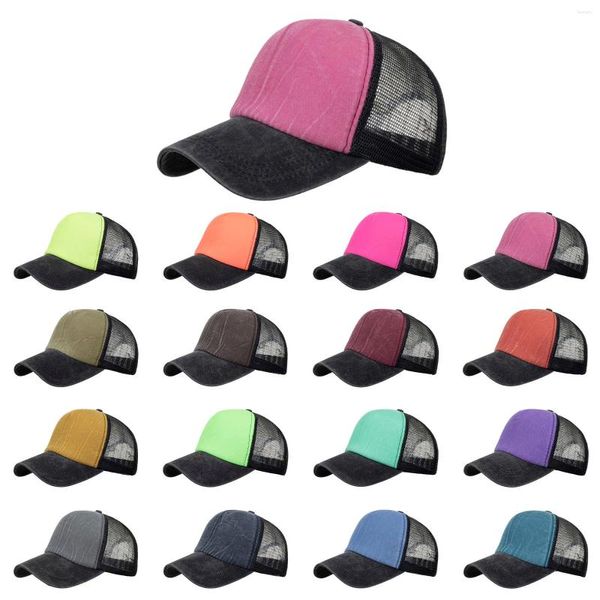 Casquettes de baseball Mode Femmes Hommes Sport Hit Couleur Respirant Beach Baseball Cap Hip Hop Chapeau Sun Mount Faux Daim