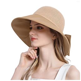 Gorras de bola Moda Mujer Top Bow Plegable Sombrero para el sol Visera Moda Elegante Gorra de Mujer Casquette Femme Gorras Para Mujer