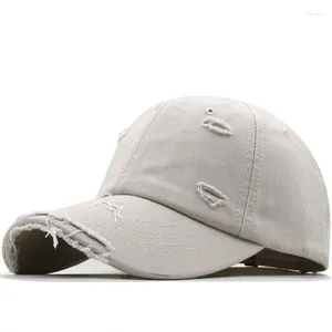 Casquettes de baseball Mode Porté Trou Hip Hop Coton Casquette De Baseball Été Loisirs En Plein Air Visière Chapeau Foe Hommes Femmes