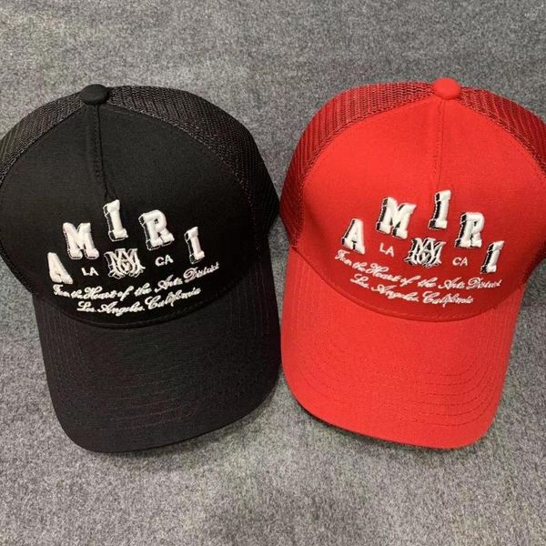 Gorras de bola Gorra de béisbol de moda 1: 1 Ropa de calle Bordado casual Logo Malla Sombreros transpirables para hombres y mujeres