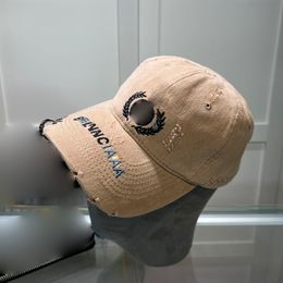 Kogelcaps modieuze honkbal pet letter borduurwerk vaste kleur geperforeerde designer hoed rand ijzer ring gesp gepersonaliseerde casquette minimalistische trucker hoeden