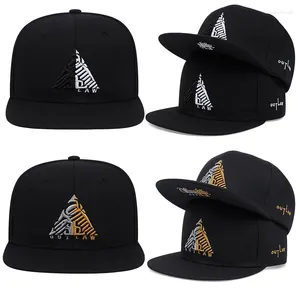 Ball Caps à la mode Hip-Hop Triangle Pattern Thug Life Letter Broidery Men's Flat Edge Handsome Unisexe Polyfoly Baseball Cap