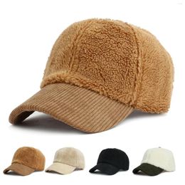 Casquettes de baseball en fausse laine d'agneau pour hommes et femmes Teddy Fleece Sports Hats Warm Winter Outdoor Mens Trucker Hat Hair