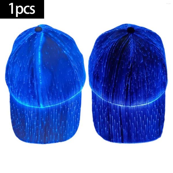 Casquettes de baseball Fibre Optique 7 Couleurs Lumineux Brillant Hip Hop Baseball Chapeaux USB Charge Fête De Noël Pour Événement Vacances Noir