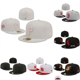 Kogelcaps gemonteerde hoeden Alle teamlogo-logo-ontwerper Boston Sport Full Chapeau Stitch Heart Love Hustle Flowers Maat 7-8
