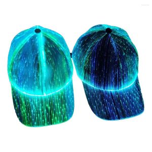 Kogelcaps flitsende led glasvezel lumineuze honkbal xmas Halloween waterdichte hoed Holiday Performance hoeden voor vrouwelijke mannen