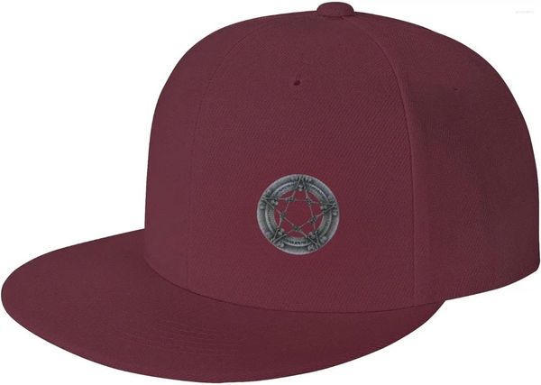 Gorras de bola Gorra de ala plana Sombrero Snapback para hombres - Mystery Gothic Pentagram Prints Béisbol ajustable