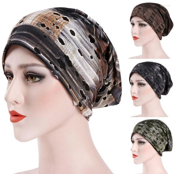 Casquettes de boule chapeaux floraux pour les femmes chapeau de baseball musulman écharpe à volants Turban tête casquette grand haut maigre