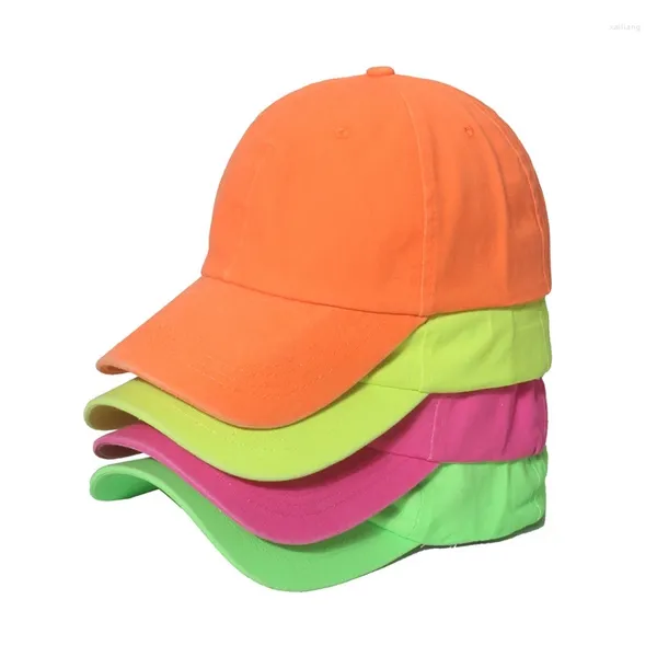 Berretti da baseball con tonalità fluorescente, tetto morbido, berretto da baseball da donna, protezione solare esterna, cappello estivo unisex per papà con visiera