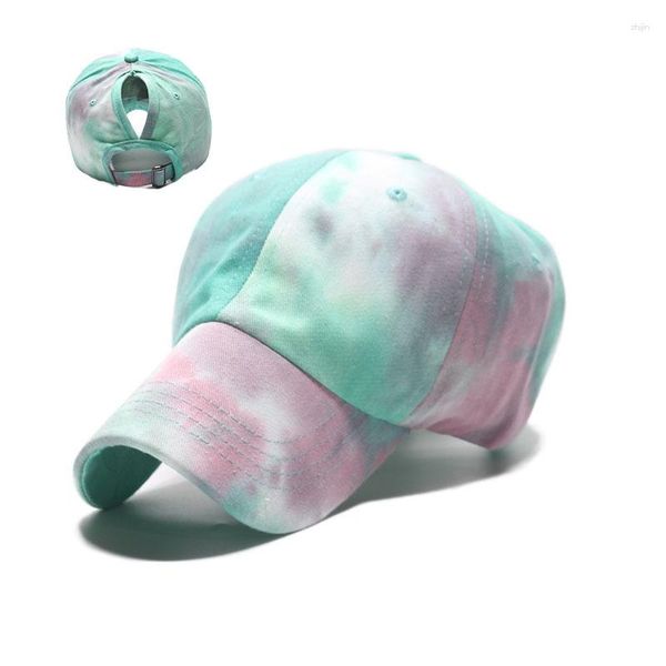 Tapas de pelota Tie-Dye Tie-Dye Summer Baseball Baseball Colorida Amazon Eaby con cabello extensi