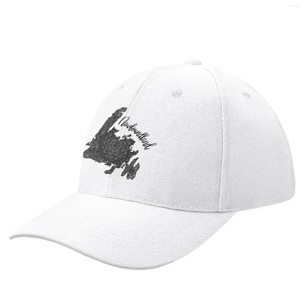 Caps à balle Foundland Mandala Carte (noir et blanc avec texte) Capuchée de baseball en chapeau militaire | -f- |Chapeaux de soleil pour femmes hommes