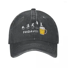 Gorras De Lunes A Martes Viernes Cerveza Gorra De Béisbol Beber Parodia Sombreros De Mezclilla Desgastados Retro Al Aire Libre Todas Las Estaciones Viajes Sol