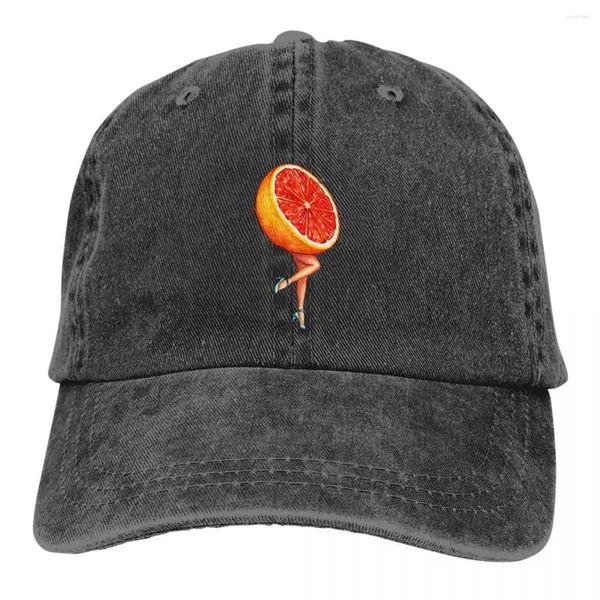 Gorras de bola Fruta Sombrero multicolor Gorra de mujer con pico Soporte Grapefruit Girl Sombreros de protección de visera personalizados