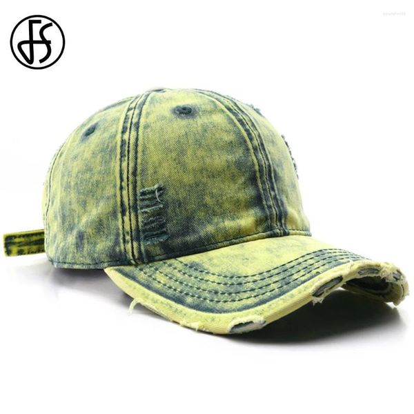 Gorras de bola FS Algodón de alta calidad Sombreros de camionero lavados verdes para hombres Mujeres coreanas Marca Gorra de béisbol Street Hip Hop Bones Masculinos