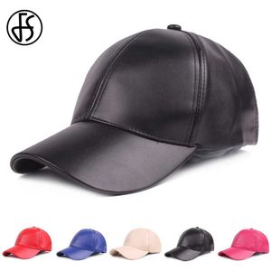 Ball Caps fs Luxury Brand Pu Leather Baseball Cap pour hommes Black White Summer Women Caps Snapback Hip Hop Trucker Hats Casquette Homme 2024 Y240507