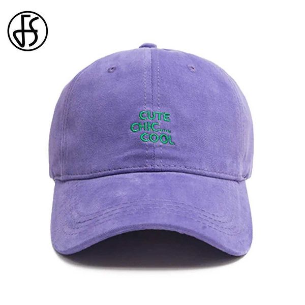 Ball Caps fs Orange Purple Hip Hop Capuples femmes Brand Designer Hats Streetwear Baseball Hat For Men Élégant Caps d'été Gorras Para Mujer Y240507