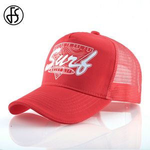 Ball Caps Fs Summer Red Green 5 Panneau Cap de baseball Mesh respirant de haute qualité pour hommes Chapeaux de camionneur Women Casquette Homme 230504