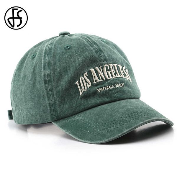 Casquettes de Baseball FS Été Rouge Vert Vintage Denim Lavé Casquettes De Baseball Pour Hommes Femmes Streetwear Casquette De Camionneur Snapback Papa Chapeaux Casquette 2023 Z0301