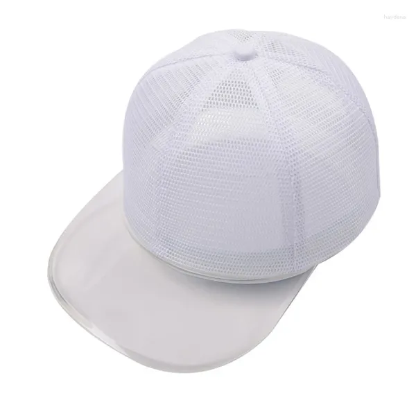Casquettes de baseball Casquette de baseball en maille complète Couleur unie Visière transparente Protection solaire Snapback Dad Hat A0NF