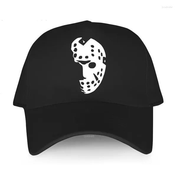 Bola de bolas Diseño divertido Béisbol Black Yawawe Hat Cotton Halloween Hockey Hockey Mask Cap Interior de novedad Sombreros para al aire libre