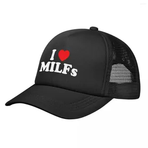 Ball Caps drôle j'aime milfs coeur coeur de baseball des chapeaux de mesh estim